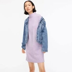J. Crew Mock neck shift sweater-dress in super soft yarn lavender multi